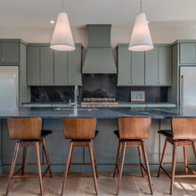 4 stools at a ktichen counter